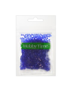 Beads, round, transparent, 2MM. 10G, blue #7