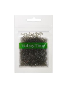 Beads, round, transparent, 2MM. 10G, grey #10