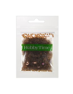 Beads, round, transparent, 2MM. 10G, brown #11