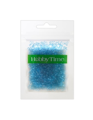 Beads, round, transparent, 2MM. 10G, light blue #13