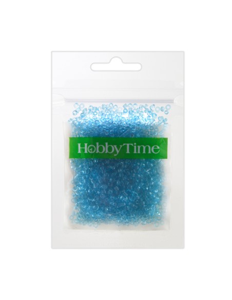 Helmed, ümmargused, läbipaistvad, 2mm 10g, helesinine #13