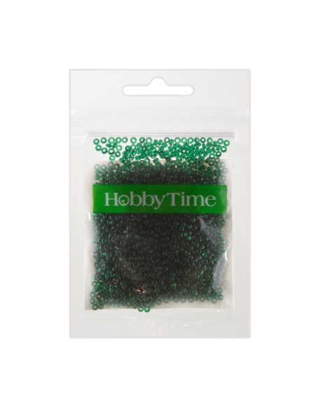 Beads, round, transparent, 2MM. 10G, emerald #15