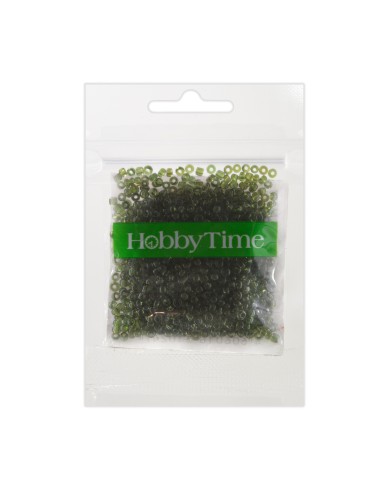 Beads, round, transparent, 2MM. 10G, green grass #16