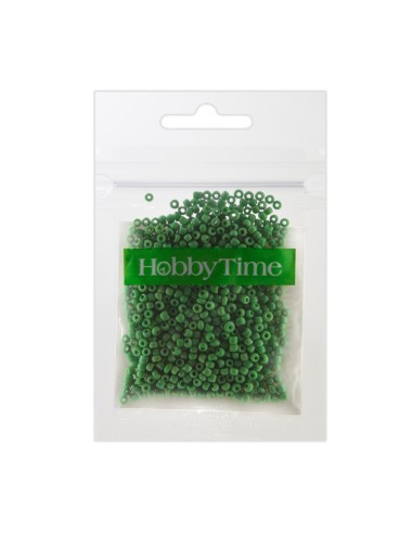 Beads, round, opaque matte, 2MM. 10G, green #8