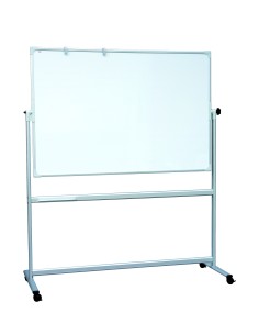 Valge magnettahvel 2x3 ratastel 100x150cm, kahepoolne