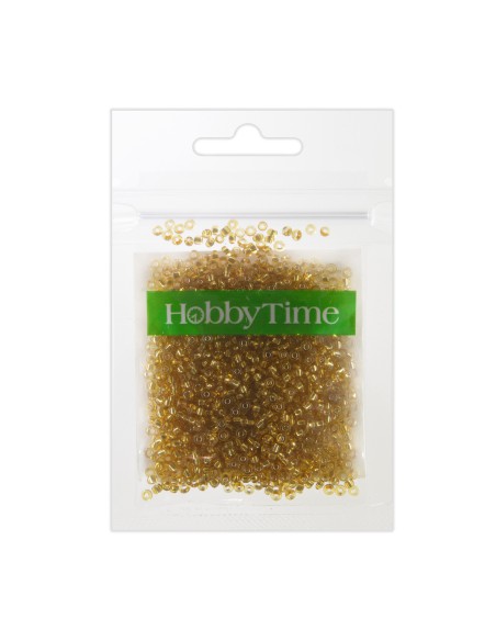 Beads, round, metallized, 2MM. 10G, golden color #2