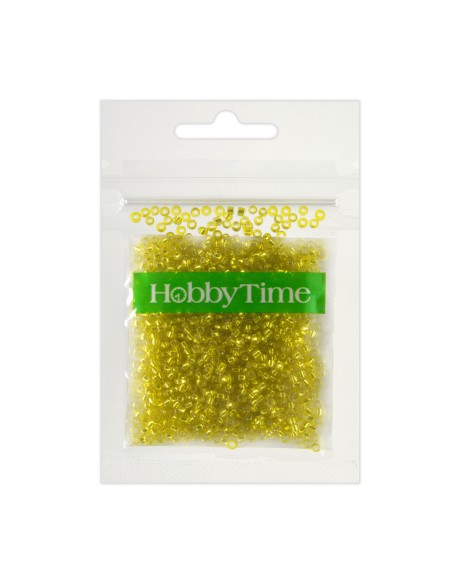 Beads, round, metallized, 2MM. 10G, yellow #9