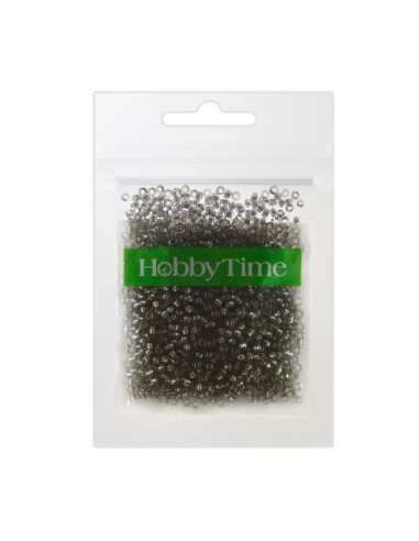 Beads, round, metallized, 2MM. 10G, grey #10