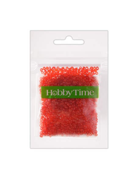 Beads, round, frosted 2MM. 10G, red #5