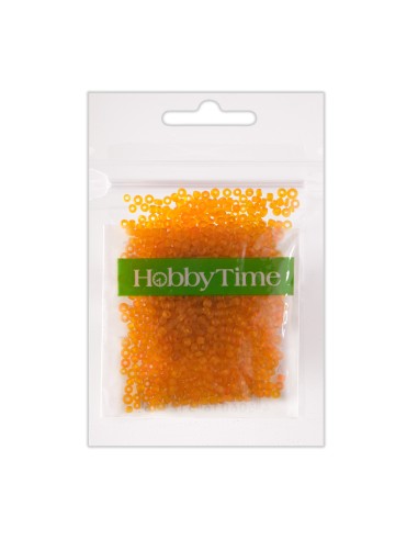 Beads, round, frosted 2MM. 10G, orange #11