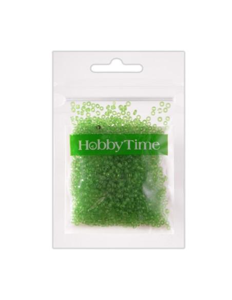 Beads, round, frosted 2MM. 10G, light green #19
