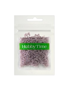 Beads, round, pearl, pastel 2MM. 10G, violet #7