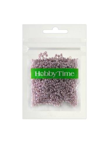 Beads, round, pearl, pastel 2MM. 10G, violet #7
