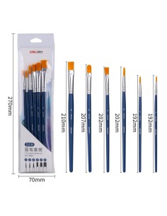 Pintslite komplekt DELI 6tk/pk (ümar nr 4,6,8; lapik nr 4, 6, 8) blistris 2