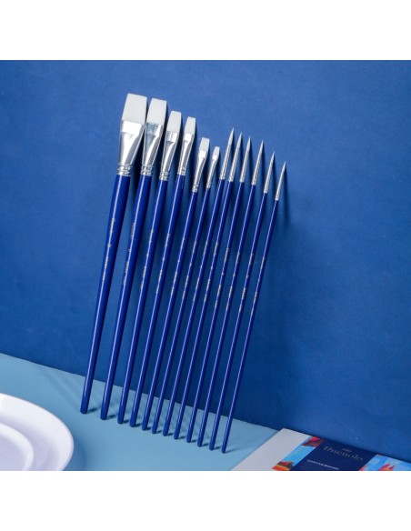 Paint Brush DELI 6pcs/opp bag;Round brush；Hard nylon;Aluminum ferr Asst.