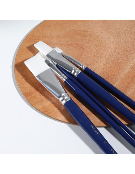 Paint Brush DELI 6pcs/opp bag;Flat brush；Hard nylon;Aluminum ferru Asst.