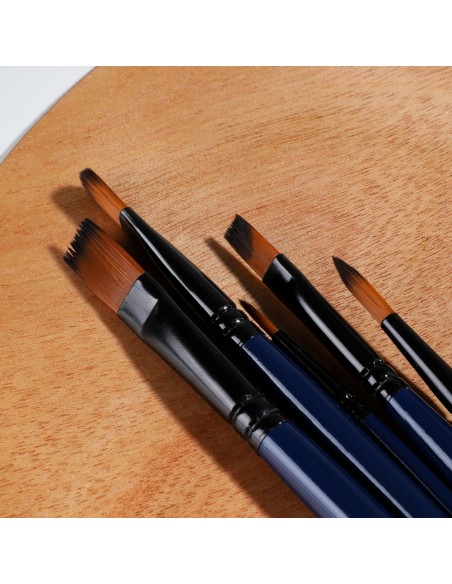 Pintslite komplekt DELI 6tk/pk vesivärv (ümar nr 4,6,8 ümar 4,6,8 lapik) nailon, blistris