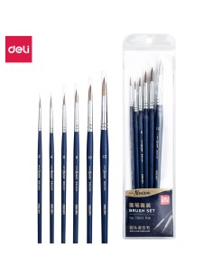 Brush Set Round head mixed hair BLUE