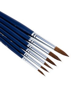 Brush Set Round head mixed hair BLUE 2
