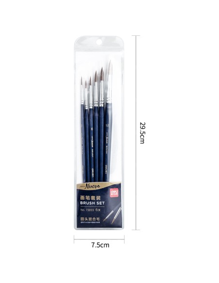 Brush Set Round head mixed hair BLUE
