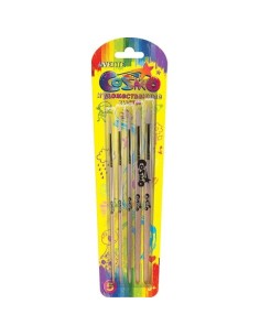 Pintslite komplekt deVENTE 5tk/pk (ümar harjas nr 2,4,6; harjas lapik nr 5,10) blistris