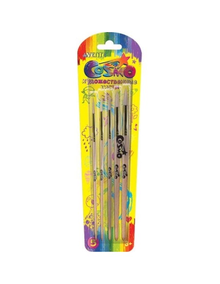 Pintslite komplekt deVENTE 5tk/pk (ümar harjas nr 2,4,6; harjas lapik nr 5,10) blistris