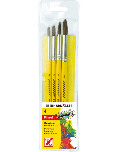 Pintslite komplekt EberhardFaber 4tk/blistris (ümar nr. 6,8,10,12)