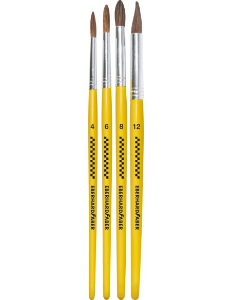 Pintslite komplekt EberhardFaber 4tk/blistris (ümar nr. 6,8,10,12)