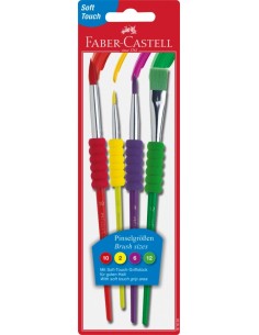 Pintslite komplekt Faber-Castell soft touch 4tk/pk (nr.2,6,10,12)