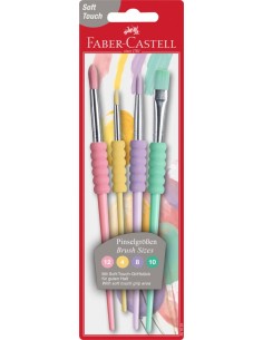 Pintslite komplekt Faber-Castell soft touch 4tk/pk (nr.4,8,10,12)