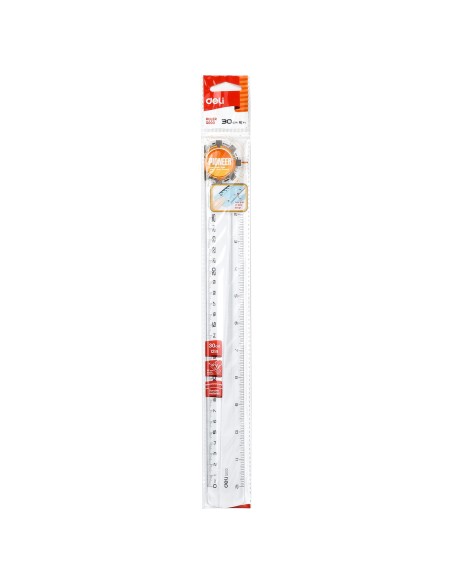 Ruler DELI 30cm transparent