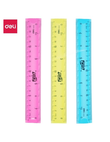 Ruler Deli 20cm assorted