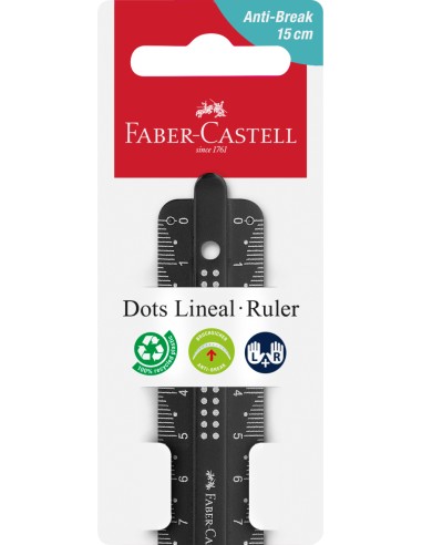 Ruler 15 cm Dots break-resistant