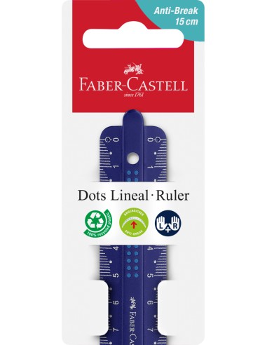 Ruler 15 cm Dots break-resistant