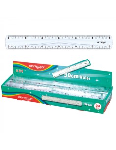 24pcs 30cm plastic ruler with grip/display box