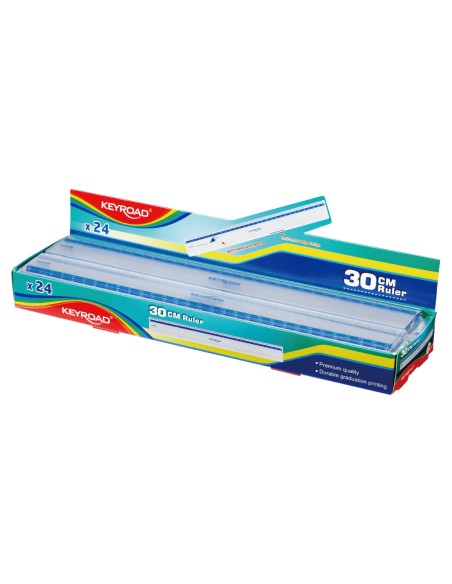 30cm classic plastic ruler, 24pcs/display box