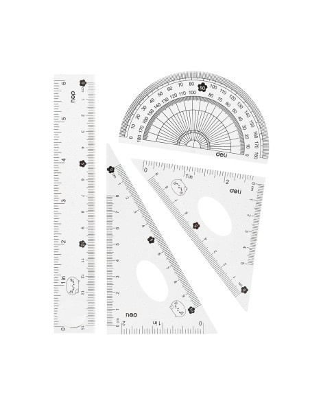 Ruler Set 4 PCS set(Ruler:15cm) ASST.