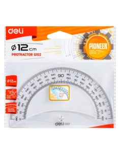 180 degree Protractor Easy-grab 12cm Transparent