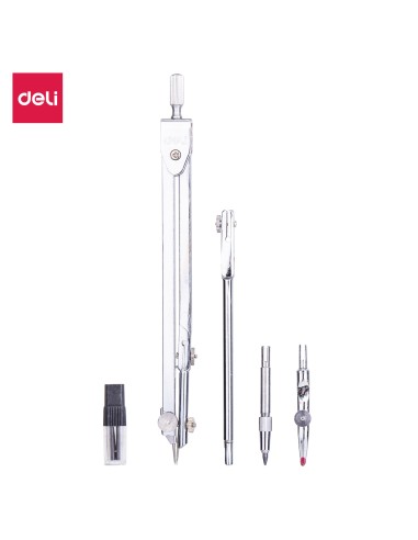 Drafting Set Deli Metal 4pcs Compass Deli