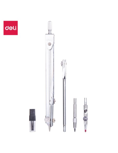 Drafting Set Deli Metal 4pcs Compass Deli