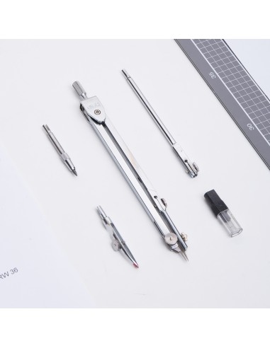 Drafting Set Deli Metal 4pcs Compass Deli