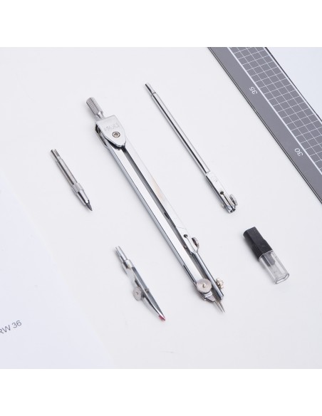 Drafting Set Deli Metal 4pcs Compass Deli
