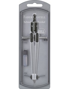 Faber-Castell Grip quick-set compass, silver, homogeneous sorting