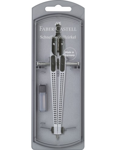 Faber-Castell Grip quick-set compass, silver, homogeneous sorting