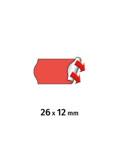 Hinnapüstolilint METO 26x12mm punane püsiv 6rl/pk 2