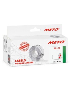 Hinnapüstolilint METO 26x16mm valge eemaldatav 6rl/pk 2
