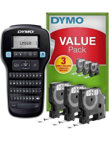 Dymo LabelManager 160 Handheld Label Maker with Qwerty Keyboard  + 3 labels