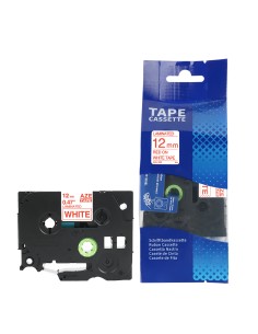 Kleepkirjalint Brother TZe-232 12mm x 8m punane kiri valgel