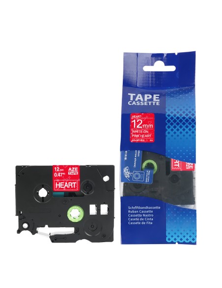 Kleepkirjalint Brother TZe-MPVB35 12mm x 8m südamed valge punasel
