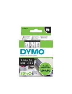 Kleepkirjalint Dymo D1 9mm x 7m must tekst läbipaistval 40910